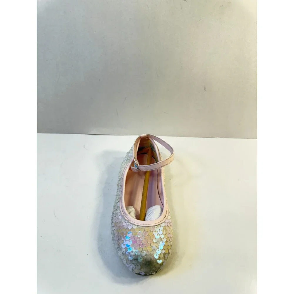 Janie and Jack, Girls Sequin Flats (Toddler/Little Kid/Big Kid), Pink, 12,